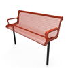 Inground - Expanded Metal - RHINO 4 Ft. Thermoplastic Polyolefin Coated Contoured Bench with Arms and Back