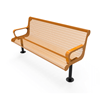 Surface Mount - Expanded Metal - RHINO 4 Ft. Thermoplastic Polyolefin Coated Contoured Bench with Arms and Back