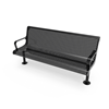Surface Mount - Perforated Metal - RHINO 4 Ft. Thermoplastic Polyolefin Coated Contoured Bench with Arms and Back