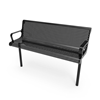 Inground Mount - Perforated Metal - RHINO 4 Ft. Thermoplastic Polyolefin Coated Contoured Bench with Arms and Back
