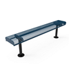 Surface Mount - Expanded Metal - RHINO 4 Ft. Thermoplastic Polyolefin Coated Metal Bench without Back and with Rolled Edges