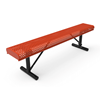 Portable Mount - Perforated Metal - RHINO 4 Ft. Thermoplastic Polyolefin Coated Metal Bench without Back and with Rolled Edges