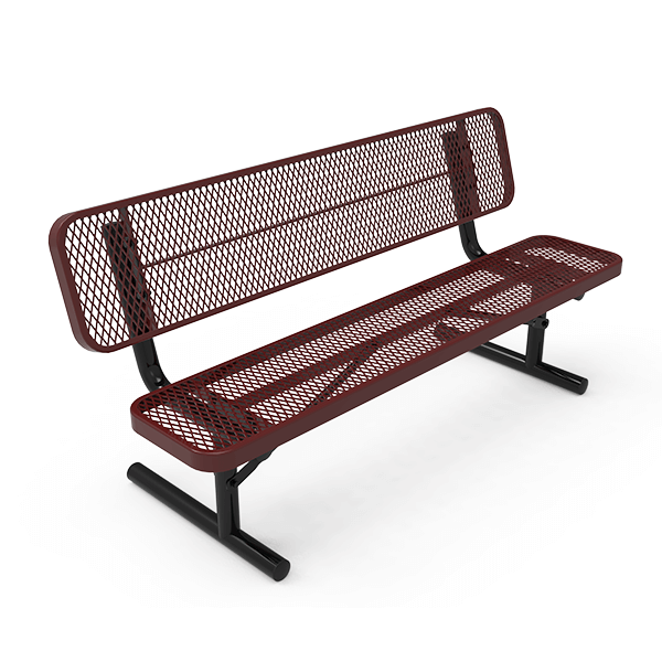 Portable - Expanded Metal - RHINO 4 Ft. Thermoplastic Polyolefin Coated Player’s Bench with Back