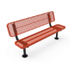 Surface Mount - Expanded Metal - RHINO 4 Ft. Thermoplastic Polyolefin Coated Player’s Bench with Back