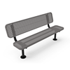 Surface Mount - Perforated Metal - RHINO 4 Ft. Thermoplastic Polyolefin Coated Player’s Bench with Back