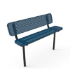 Inground Mount - Perforated Metal - RHINO 4 Ft. Thermoplastic Polyolefin Coated Player’s Bench with Back