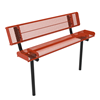 Inground - Expanded Metal - RHINO 4 Ft. Thermoplastic Polyolefin Coated Steel Bench with Back and Rolled Edges