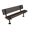 Surface Mount - Perforated Metal - RHINO 4 Ft. Thermoplastic Polyolefin Coated Steel Bench with Back and Rolled Edges
