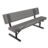Portable Mount - Perforated Metal - RHINO 4 Ft. Thermoplastic Polyolefin Coated Steel Bench with Back and Rolled Edges