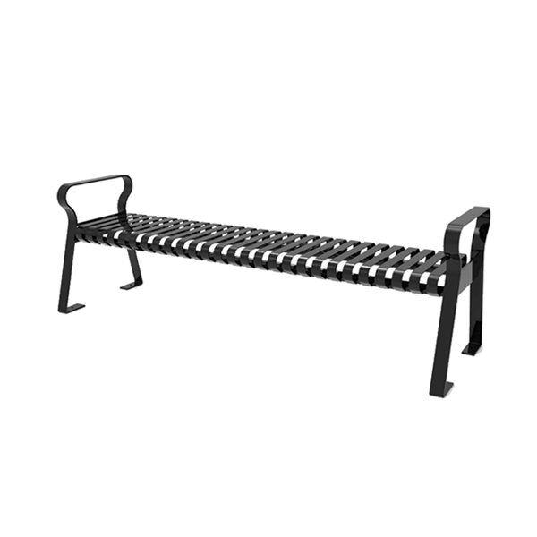 RHINO 4 Ft. Thermoplastic Polyolefin Coated Strap Metal Downtown Bench without Back