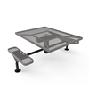 Surface Mount - Expanded Metal - RHINO 46” ADA Nexus Square Thermoplastic Polyolefin Coated Picnic Table With 2 Seats