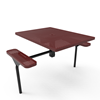 Inground Mount - Perforated Metal - RHINO 46” ADA Nexus Square Thermoplastic Polyolefin Coated Picnic Table With 2 Seats