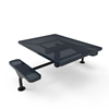 Surface Mount - Perforated Metal - RHINO 46” ADA Nexus Square Thermoplastic Polyolefin Coated Picnic Table With 2 Seats