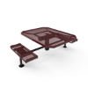Surface Mount - Expanded Metal - RHINO 46” Nexus Octagon Thermoplastic Polyolefin Coated ADA Picnic Table with 2 Rolled Seats