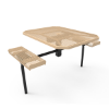 Inground Mount - Expanded Metal - RHINO 46” Nexus Octagon Thermoplastic Polyolefin Coated ADA Picnic Table with 2 Rolled Seats