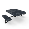 Surface Mount - Perforated Metal - RHINO 46” Nexus Octagon Thermoplastic Polyolefin Coated ADA Picnic Table with 2 Rolled Seats