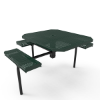 Inground Mount - Perforated Metal - RHINO 46” Nexus Octagon Thermoplastic Polyolefin Coated ADA Picnic Table with 3 Rolled Seats
