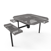 Inground Mount - Expanded Metal - RHINO 46” Nexus Octagon Thermoplastic Polyolefin Coated ADA Picnic Table with 3 Rolled Seats