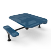 Surface Mount - Perforated Metal - RHINO 46” Nexus Octagon Thermoplastic Polyolefin Coated Pedestal ADA Picnic Table with 2 Attached Seats