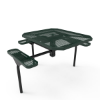 Inground Mount - Expanded Metal - RHINO 46” Nexus Octagon Thermoplastic Polyolefin Coated Pedestal ADA Picnic Table with 3 Attached Seats