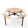 Inground Mount - Perforated Metal - RHINO 46” Nexus Octagon Thermoplastic Polyolefin Coated Picnic Table
