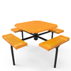 Inground Mount - Perforated Metal - RHINO 46” Nexus Octagon Thermoplastic Polyolefin Coated Picnic Table with Rolled Seats