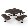 Surface Mount - Perforated Metal - RHINO 46” Nexus Octagon Thermoplastic Polyolefin Coated Picnic Table with Rolled Seats