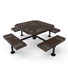Surface Mount - Perforated Metal - RHINO 46” Nexus Octagon Thermoplastic Polyolefin Coated Picnic Table with Rolled Seats