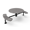 Surface Mount - Perforated Metal - RHINO 46” Nexus Round Thermoplastic Polyolefin Coated Picnic Table with 2 Attached Seat and Solid Top