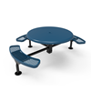 Surface Mount - Expanded Metal - RHINO 46” Nexus Round Thermoplastic Polyolefin Coated Picnic Table With 3 Attached Seat And Solid Top