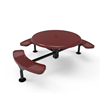 Surface Mount - Perforated Metal - RHINO 46” Nexus Round Thermoplastic Polyolefin Coated Picnic Table With 3 Attached Seat And Solid Top