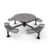 Surface Mount - Expanded Metal - RHINO 46” Nexus Round Thermoplastic Polyolefin Coated Picnic Table with Solid Top