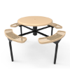 Inground Mount - Expanded Metal - RHINO 46” Nexus Round Thermoplastic Polyolefin Coated Picnic Table with Solid Top
