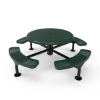 Surface Mount - Perforated Metal - RHINO 46” Nexus Round Thermoplastic Polyolefin Coated Picnic Table with Solid Top