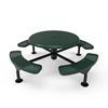 Surface Mount - Perforated Metal - RHINO 46” Nexus Round Thermoplastic Polyolefin Coated Picnic Table with Solid Top