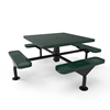 Surface Mount - Perforated Metal - RHINO 46” Nexus Square Thermoplastic Polyolefin Coated Picnic Table