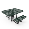 Portable - Expanded Metal - RHINO 46” Octagon Thermoplastic Polyolefin Coated ADA Portable Picnic Table with 2 Seats and Rolled Edges