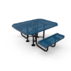 Portable - Perforated Metal - RHINO 46” Octagon Thermoplastic Polyolefin Coated ADA Portable Picnic Table with 2 Seats and Rolled Edges