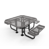 Portable - Expanded Metal - RHINO 46” Octagon Thermoplastic Polyolefin Coated ADA Portable Picnic Table with 3 Seats and Rolled Edges