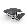Portable - Perforated Metal - RHINO 46” Octagon Thermoplastic Polyolefin Coated ADA Portable Picnic Table with 3 Seats and Rolled Edges