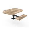 Surface Mount - Expanded Metal - RHINO 46” Octagon Thermoplastic Polyolefin Coated Pedestal Picnic Table with 2 Rolled Seats