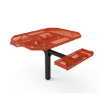 Inground Mount - Expanded Metal - RHINO 46” Octagon Thermoplastic Polyolefin Coated Pedestal Picnic Table with 2 Rolled Seats