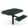Inground Mount - Perforated Metal - RHINO 46” Octagon Thermoplastic Polyolefin Coated Pedestal Picnic Table with 2 Rolled Seats