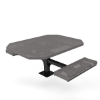 Surface Mount - Perforated Metal - RHINO 46” Octagon Thermoplastic Polyolefin Coated Pedestal Picnic Table with 2 Rolled Seats