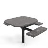 Inground Mount - Perforated Metal - RHINO 46” Octagon Thermoplastic Polyolefin Coated Pedestal Picnic Table with 3 Rolled Seats