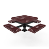 Surface Mount - Expanded Metal - RHINO 46” Octagon Thermoplastic Polyolefin Coated Pedestal Picnic Table with Rolled Seats