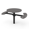 Inground Mount - Perforated Metal - RHINO 46” Round Thermoplastic Polyolefin Coated Pedestal Picnic Table with 2 Seats