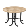 Portable - Expanded Metal - RHINO 46” Round Thermoplastic Polyolefin Coated Portable Picnic Table with No Seats