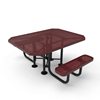 Portable - Perforated Metal - RHINO 46” Octagon Thermoplastic Polyolefin Coated Picnic Table with 2 Seats