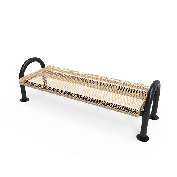 Surface Mount - Expanded Metal - RHINO 6 Ft. MOD Thermoplastic Polyolefin Coated Bench without Back